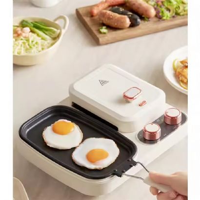 Toast Fried Eggs Sandwich Maker Machine with Cooking Pot 3 in 1 Breakfast Maker