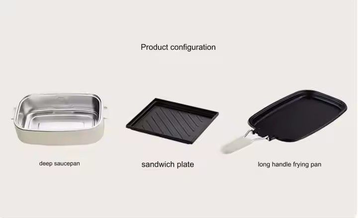 Toast Fried Eggs Sandwich Maker Machine with Cooking Pot 3 in 1 Breakfast Maker